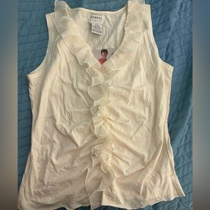 Ivory ruffled tank